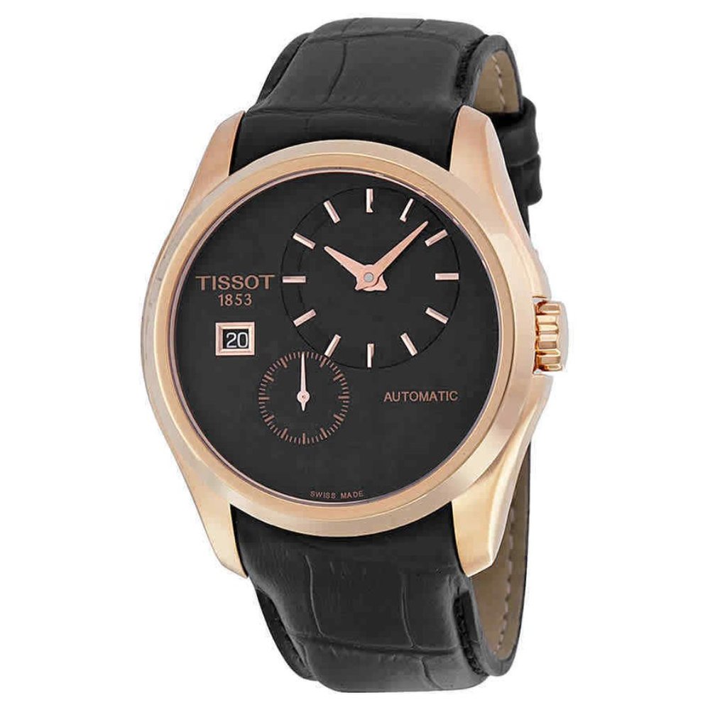 Tissot Automatic Dial Black Leather Men's Watch New With Box